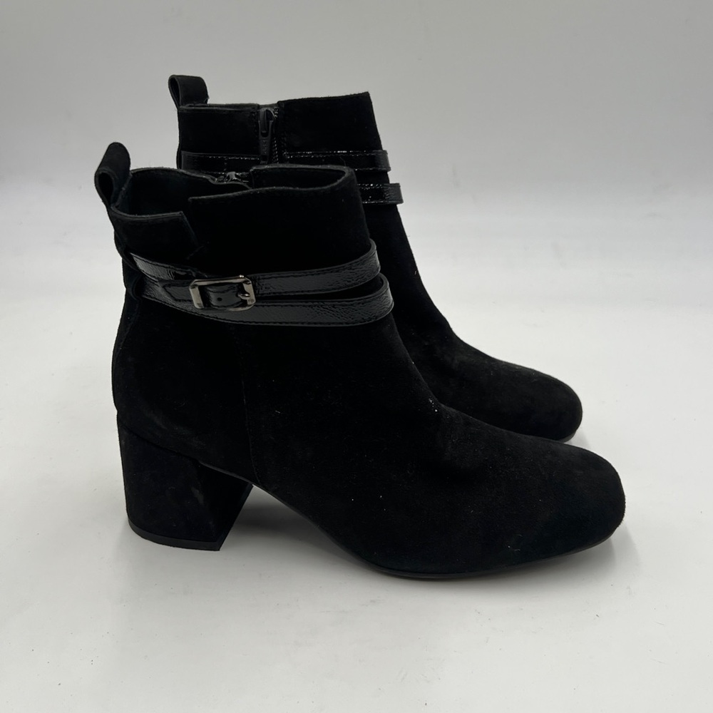 Paul Green Black Ankle Booties with Suede Texture